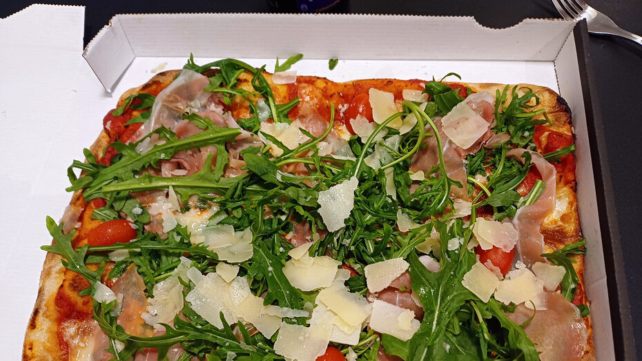 Pizza in einem deutschen Hotel