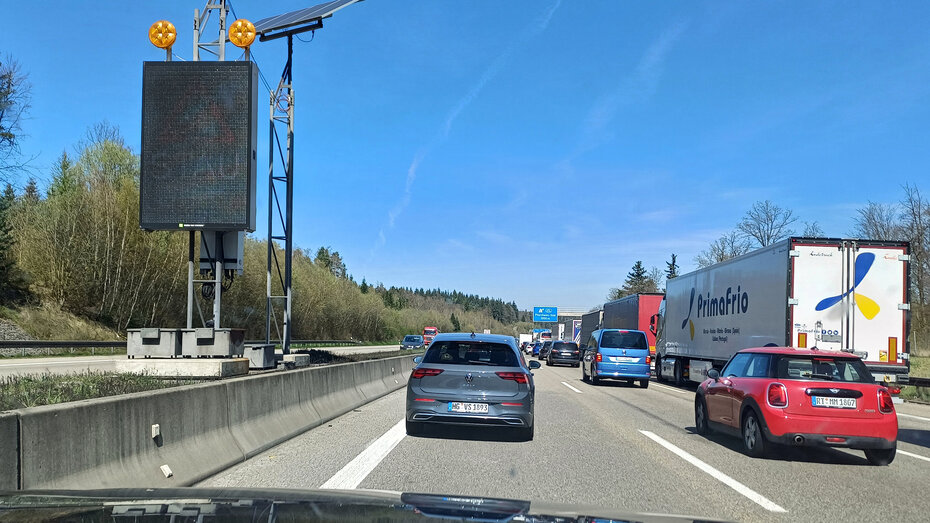 Stau auf der deutschen Autobahn