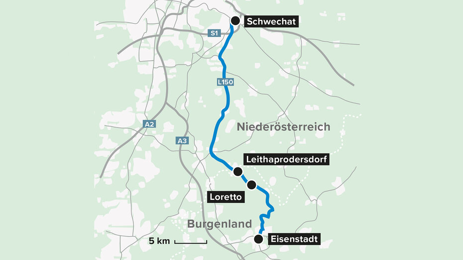 Landkarte, um den mobilen Alltag von Feuerwehrmann Hannes Heiss darzustellen.