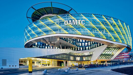 Die ÖAMTC-Zentrale in Wien-Erdberg von außen.