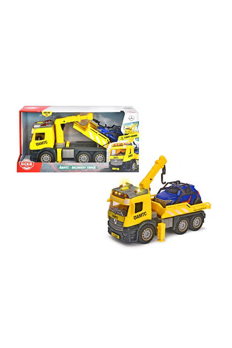 10725 Abschleppwagen g 2.jpg ÖAMTC Abschleppwagen-Spielzeug mit blauem Auto zum Abschleppen in der Verpackung.