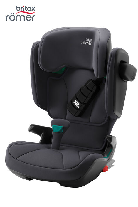 Grauer Kindersitz für eine Befestigung mit ISOFIX im Auto, Britax Römer.