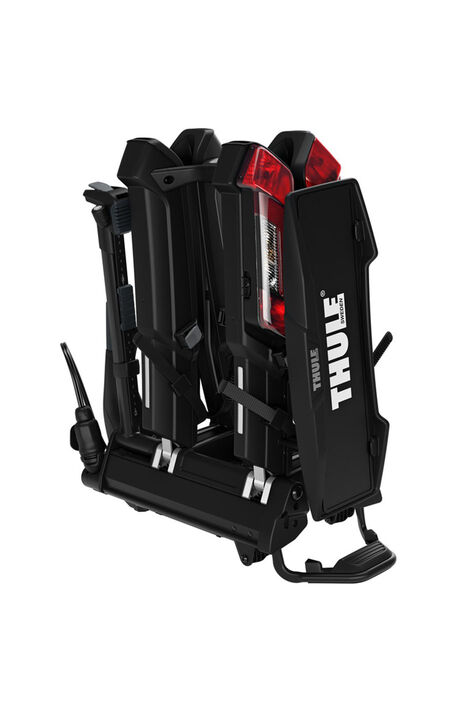 Zusammengeklappter Fahrradträger von Thule.