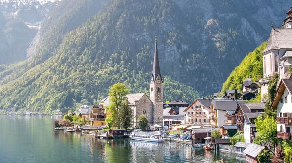 Panoramaansicht von Hallstatt in Österreich