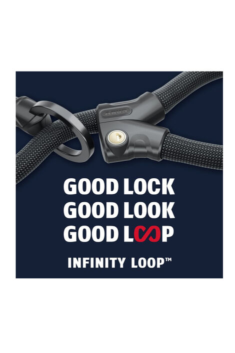 BUS Infinity Loop Kettenschloss mit Double-Loop-Funktion und zwei verstellbaren Schlaufen zur flexiblen Sicherung von Fahrrädern und Zubehör.