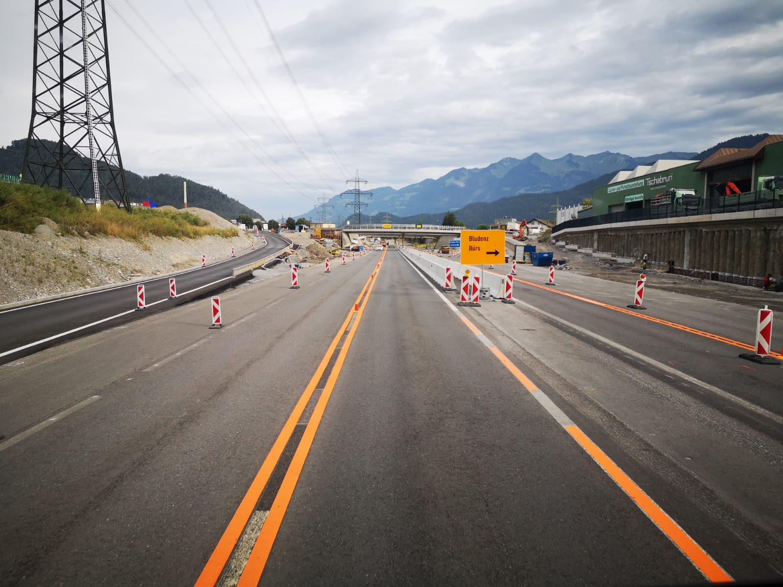 Baustelle auf der A14 