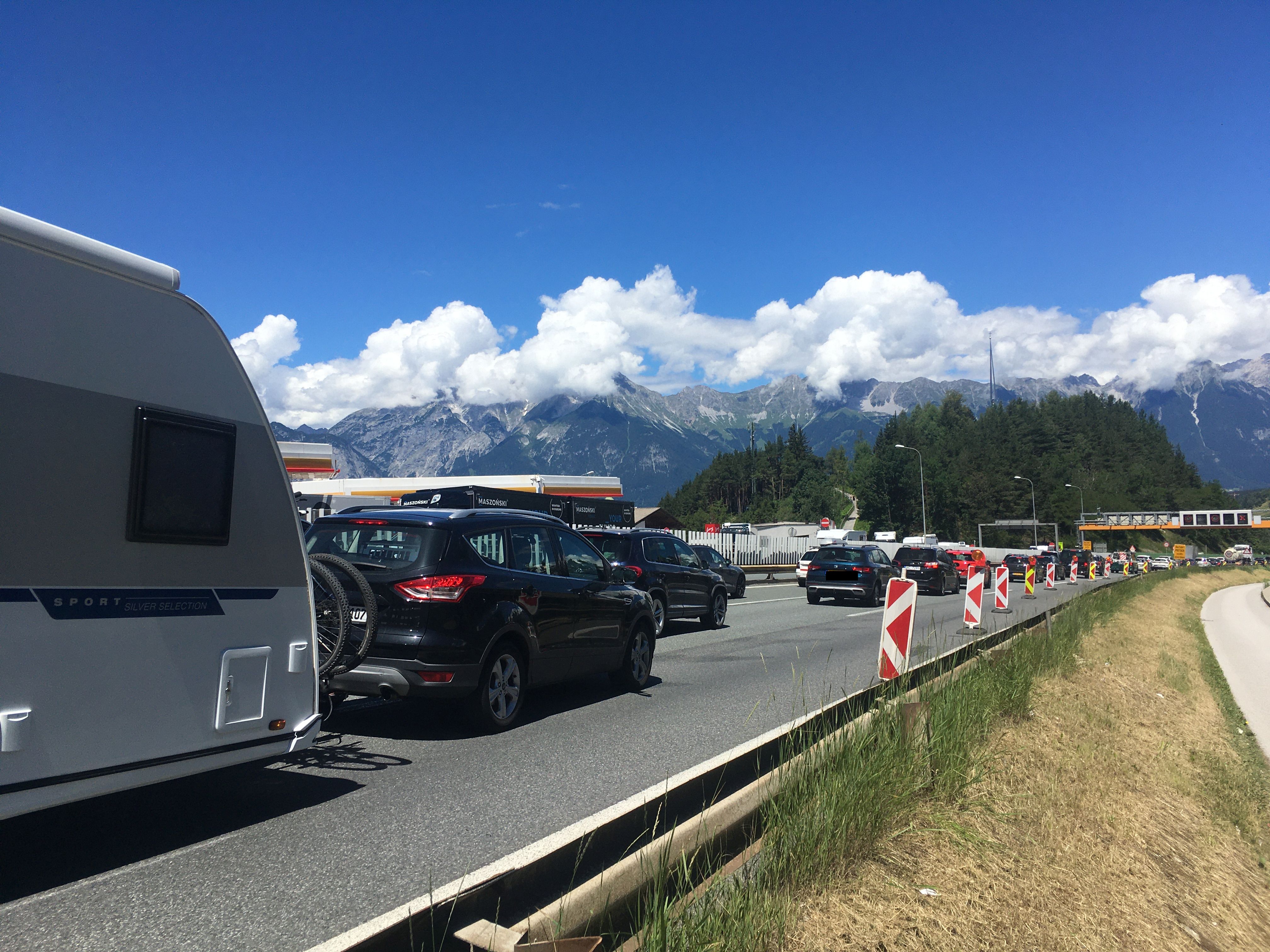 Stau auf der Brenner Autobahn