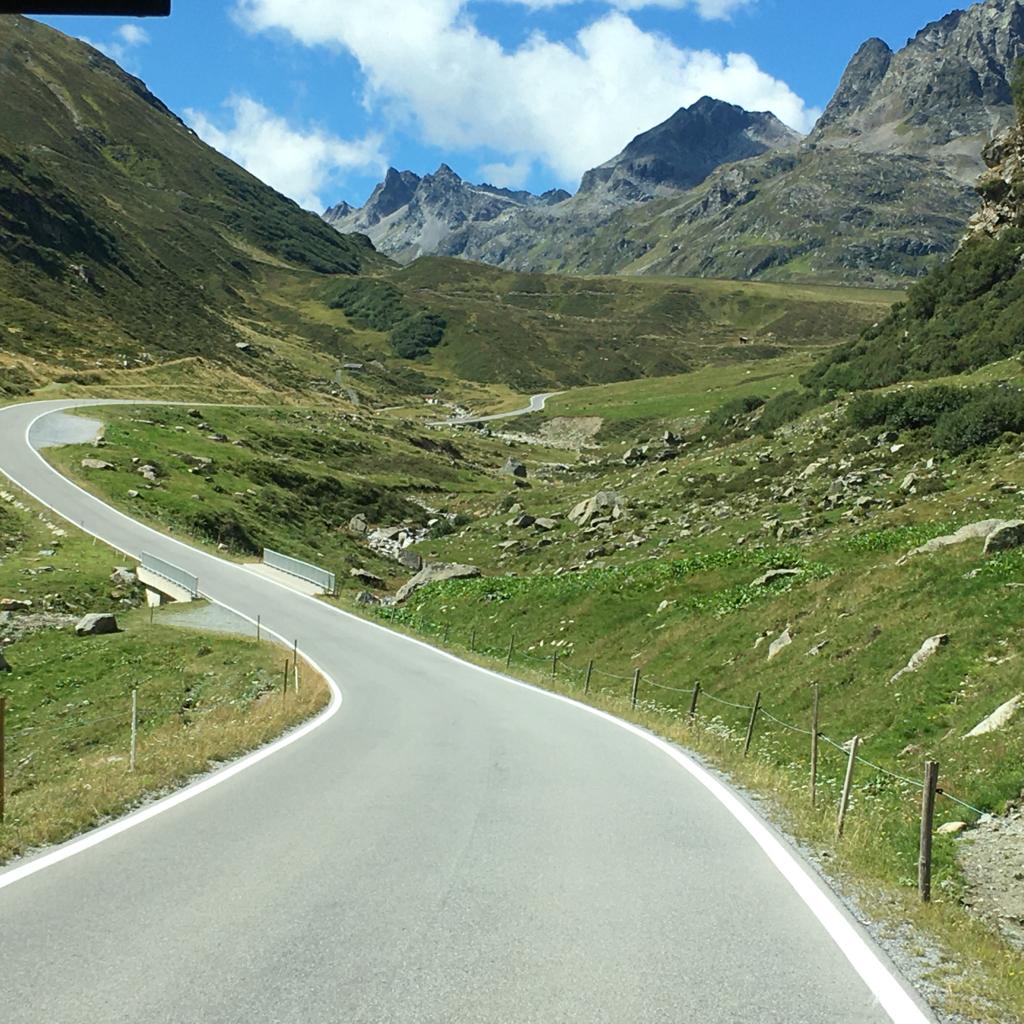 Ansicht eines Abschnitts der Silvretta Hochalpenstraße