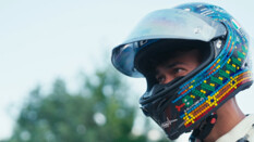 Denis kurz vor seiner Trainingsfahrt