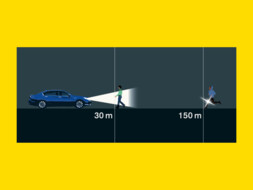 Mit reflektierenden Elementen ist man aus bis zu 150 Metern erkennbar