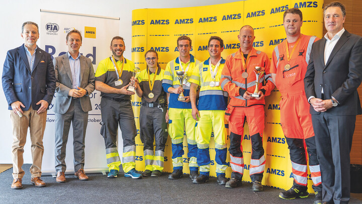 Die Erst-, Zweit- und Drittplatzierten des Road Patrol Contests 2023.
