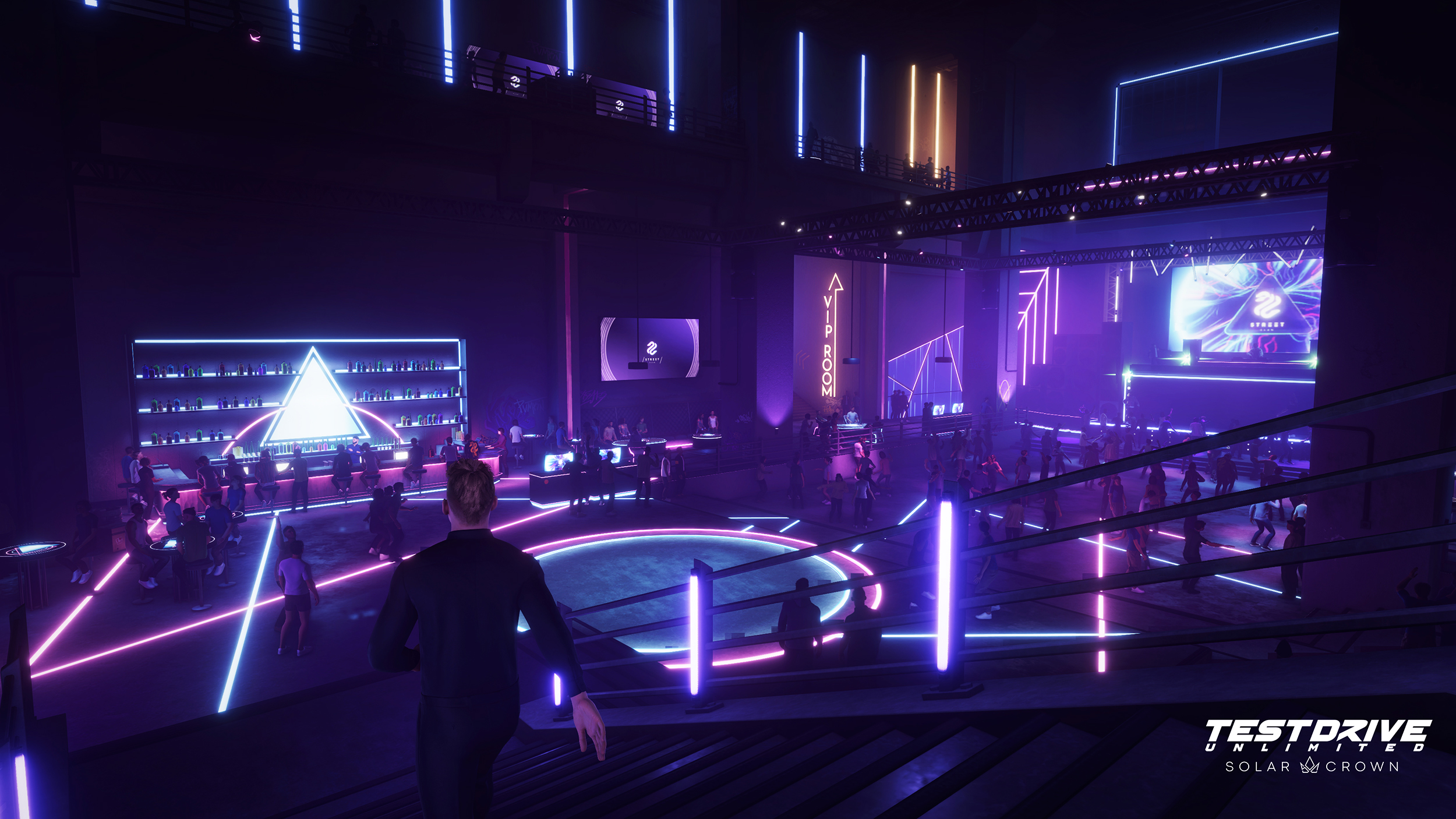 Screenshot aus dem Spiel Testdrive Unlimited: Solar Crown. Das Innere eines Clubs.