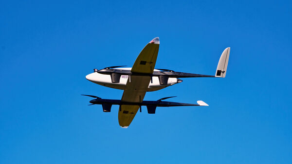 Drohne beim Testflug des Projekts Medical Drone Service.