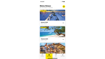 Screenshot der ÖAMTC-App "Meine Reise"