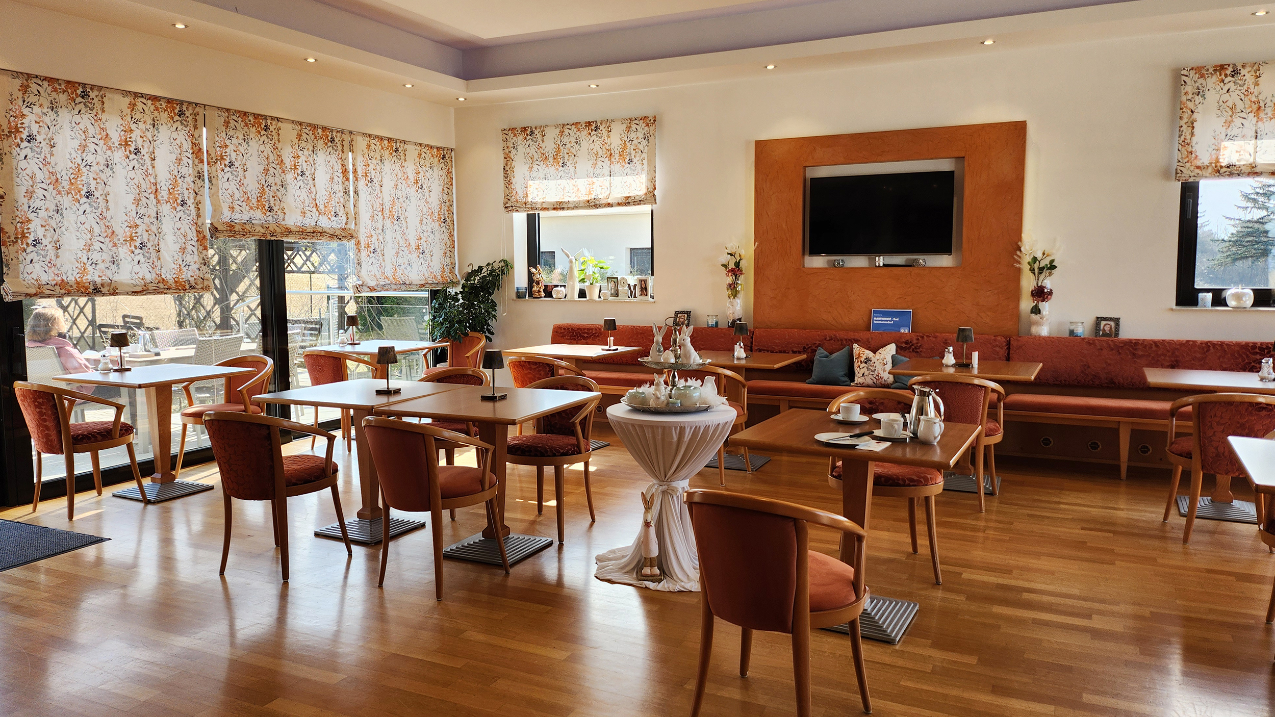 Der Frühstücksraum im Hotel Martinihof.