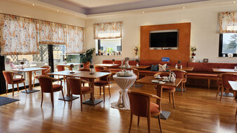 Der Frühstücksraum im Hotel Martinihof.