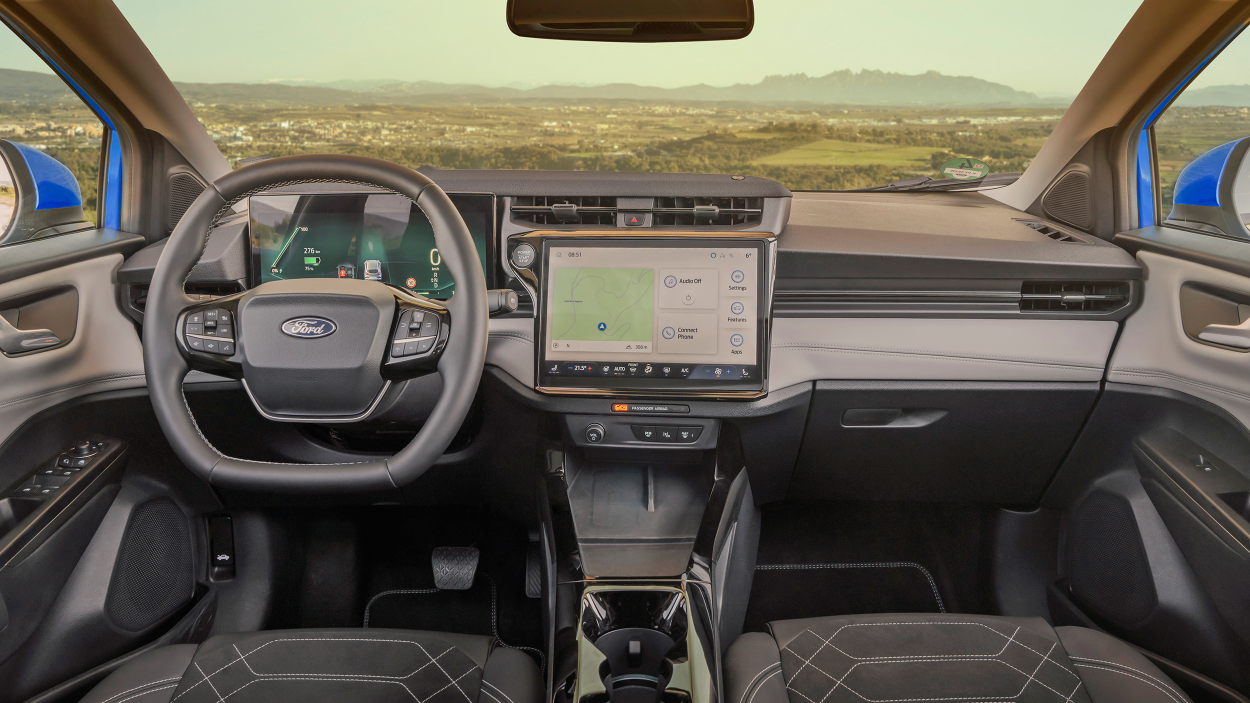 Innenraum des vollelektrischen Klein-SUV Ford Puma Gen-E.