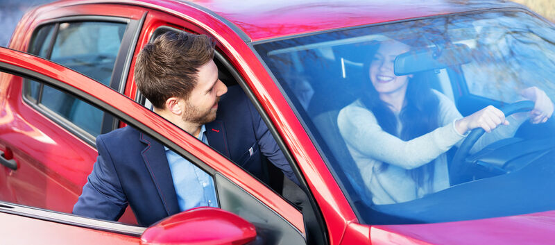 Carpool Ride Sharing. People Using Car Share