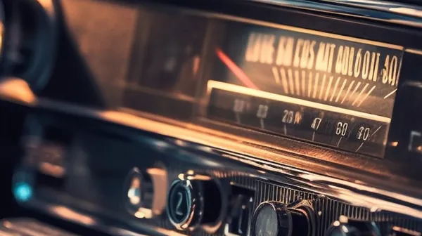 Auf dem Bild sieht man ein Vintage Autoradio aus den 50ger Jahren