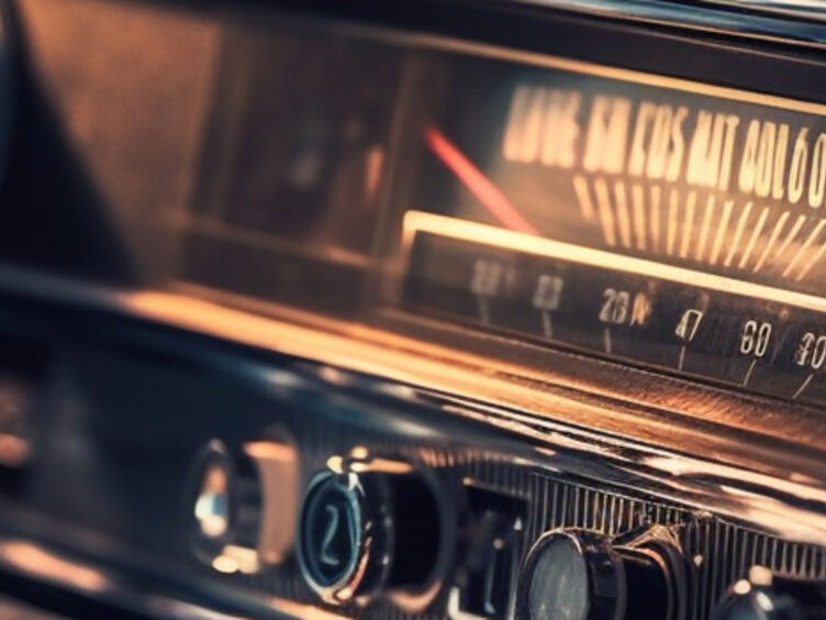 Auf dem Bild sieht man ein Vintage Autoradio aus den 50ger Jahren