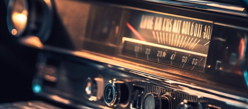 Auf dem Bild sieht man ein Vintage Autoradio aus den 50ger Jahren