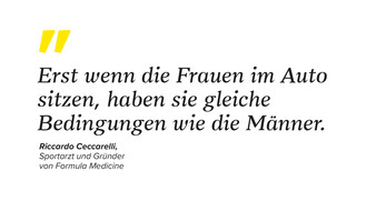 Text: Erst wenn die Frauen im Auto sitzen, haben sie gleiche Bedingungen wie die Männer.