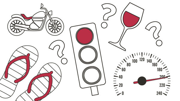 Verschiedene Icons aus dem Straßenverkehr auf weißem Grund