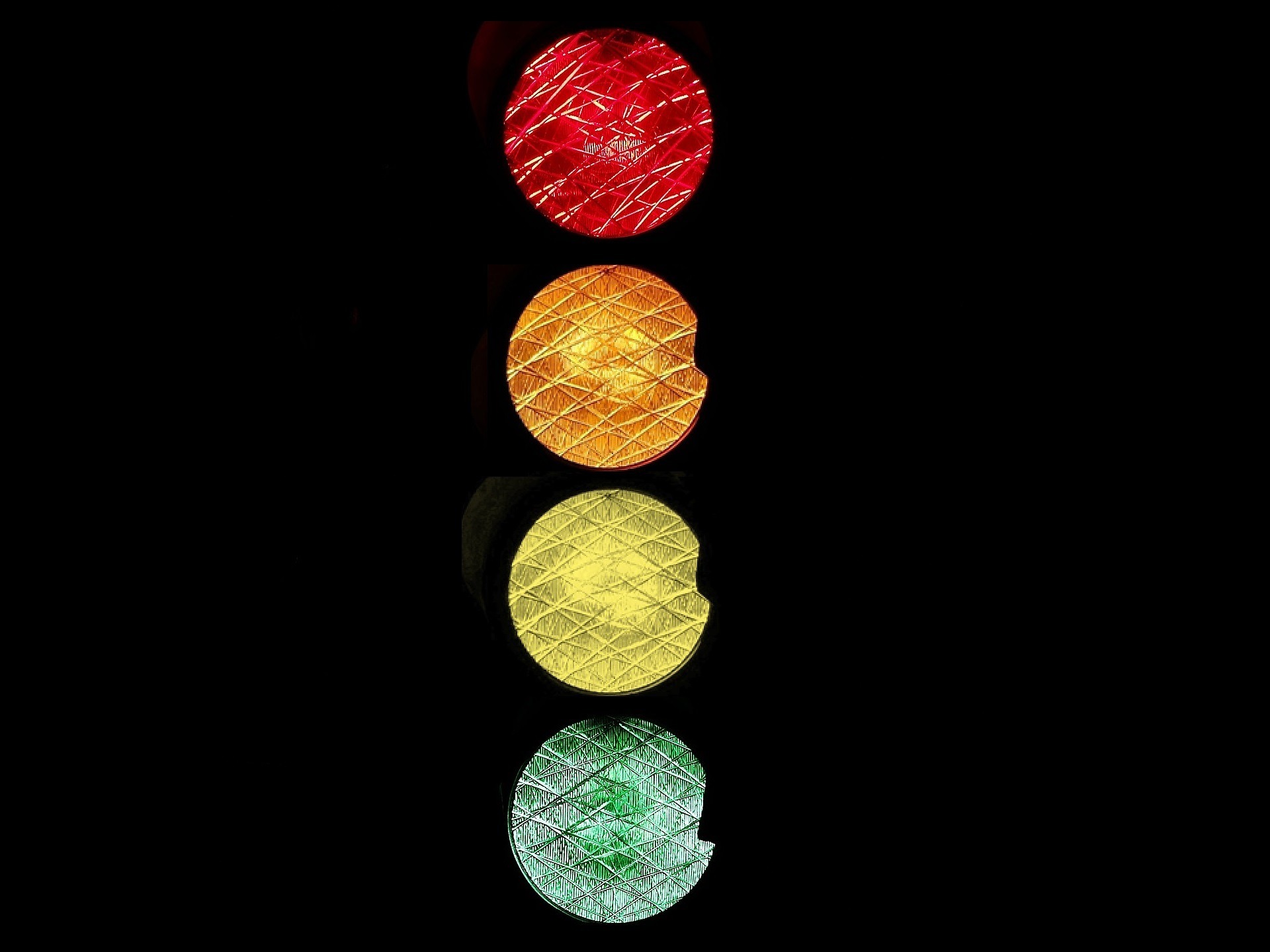 Die Sicherheitsstufen werden durch ein Ampelsystem mit Grün, Gelb, Orange und Rot dargestellt