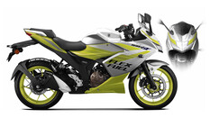 Ein Suzuki-Motorrad mit der Aufschrift "Flex Fuel"