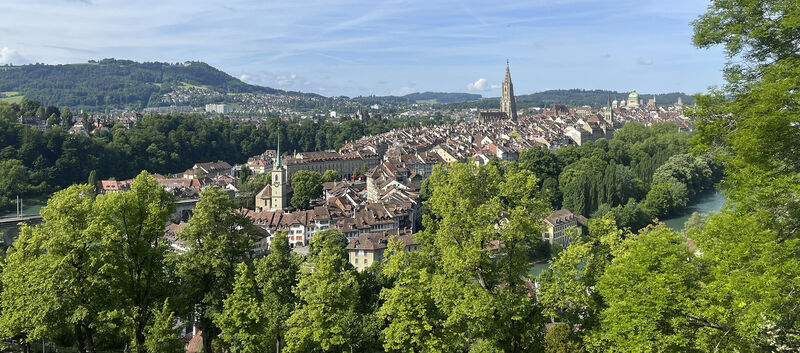 Die Stadt Bern von oben fotografiert.