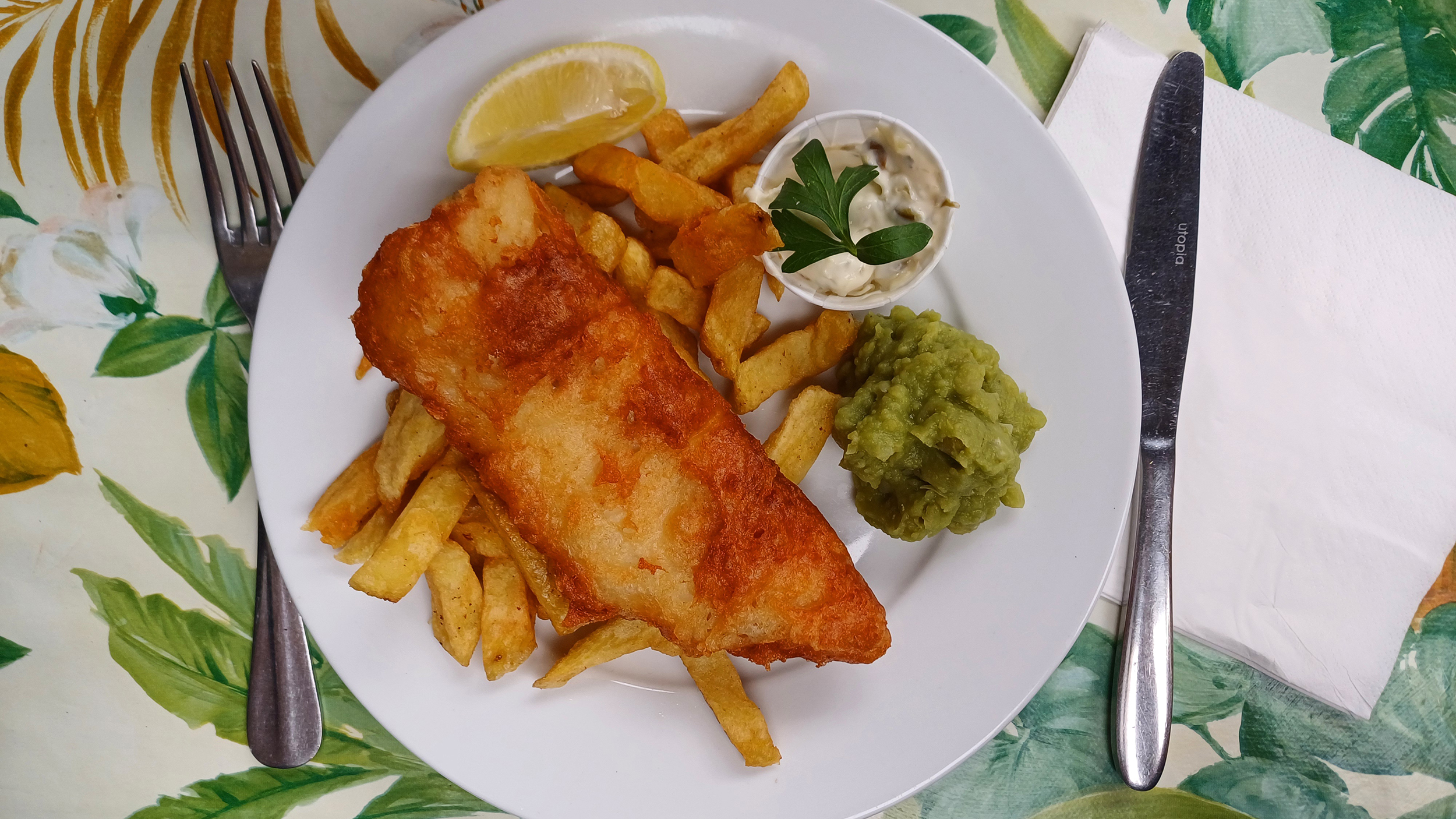 Nahaufnahme von britischen "Fish & Chips"