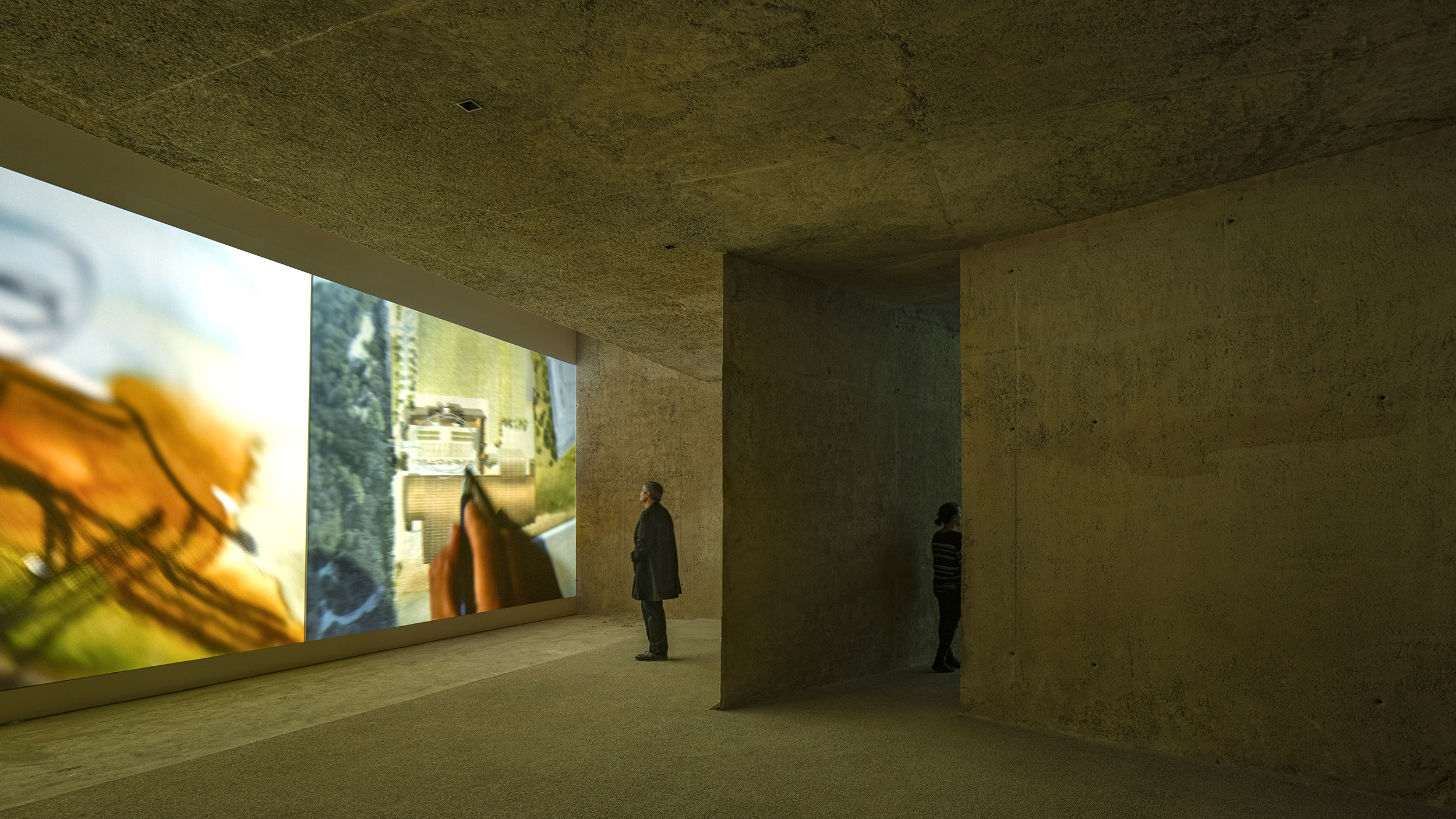 Multivisionale Einrichtung im Inneren des Weinguts Peralada.