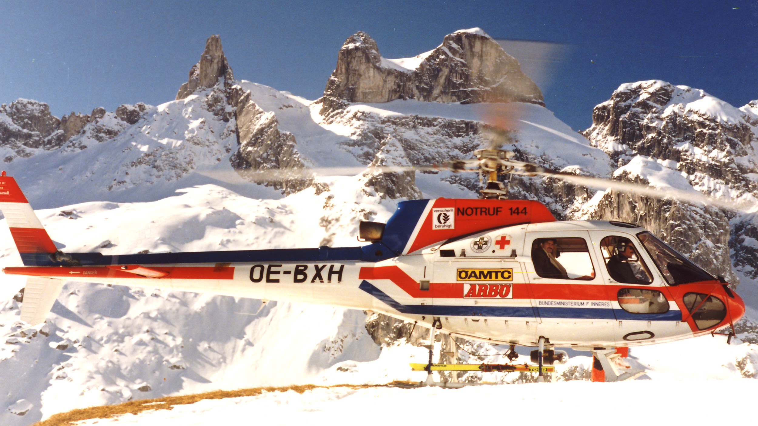 Archivfoto aus den 90er Jahren, Einsatz in den Bergen
