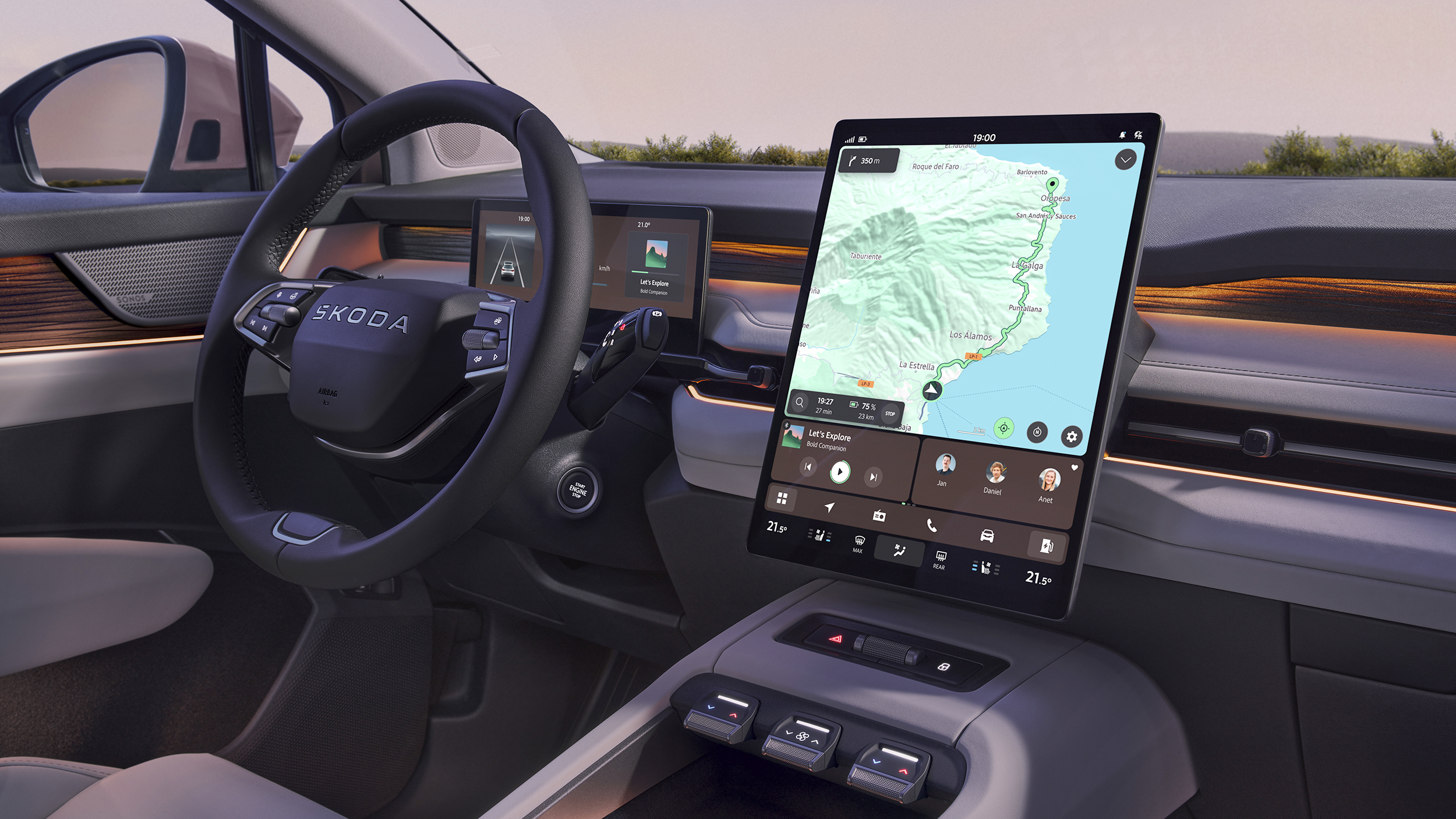 Cockpit eines Skoda Peaq.