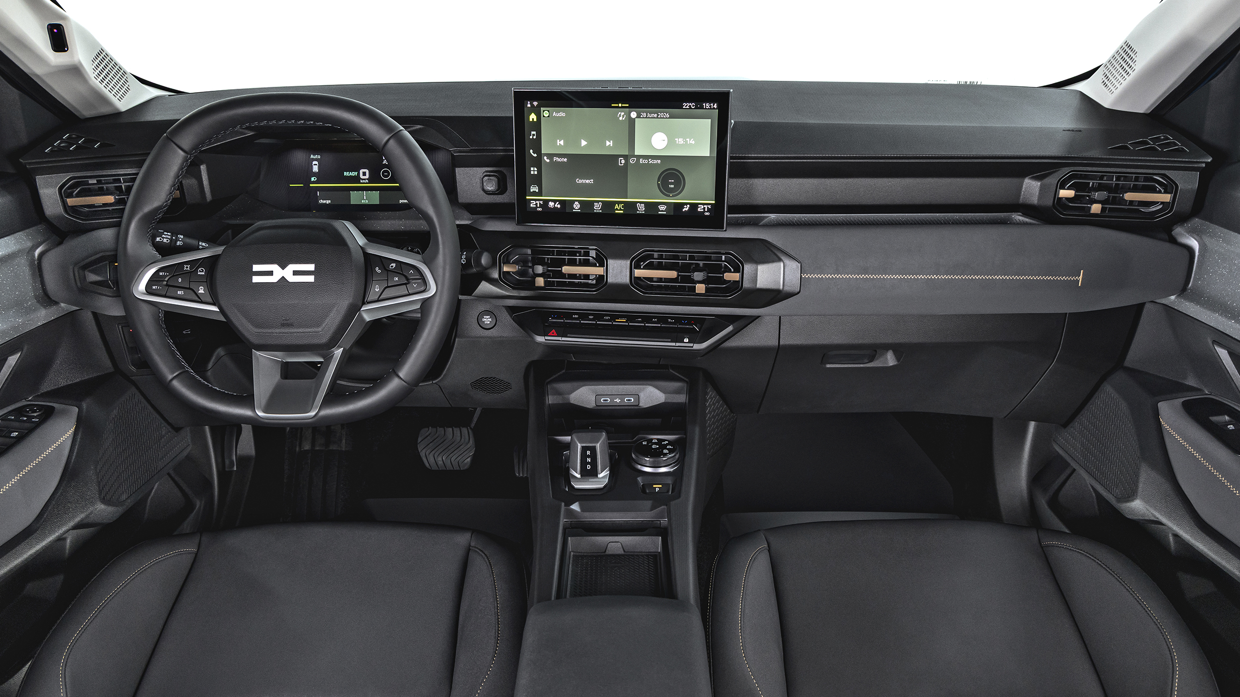 Innenraum eines Dacia Striker.