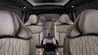 Beige Sitze eines Audi Q9.