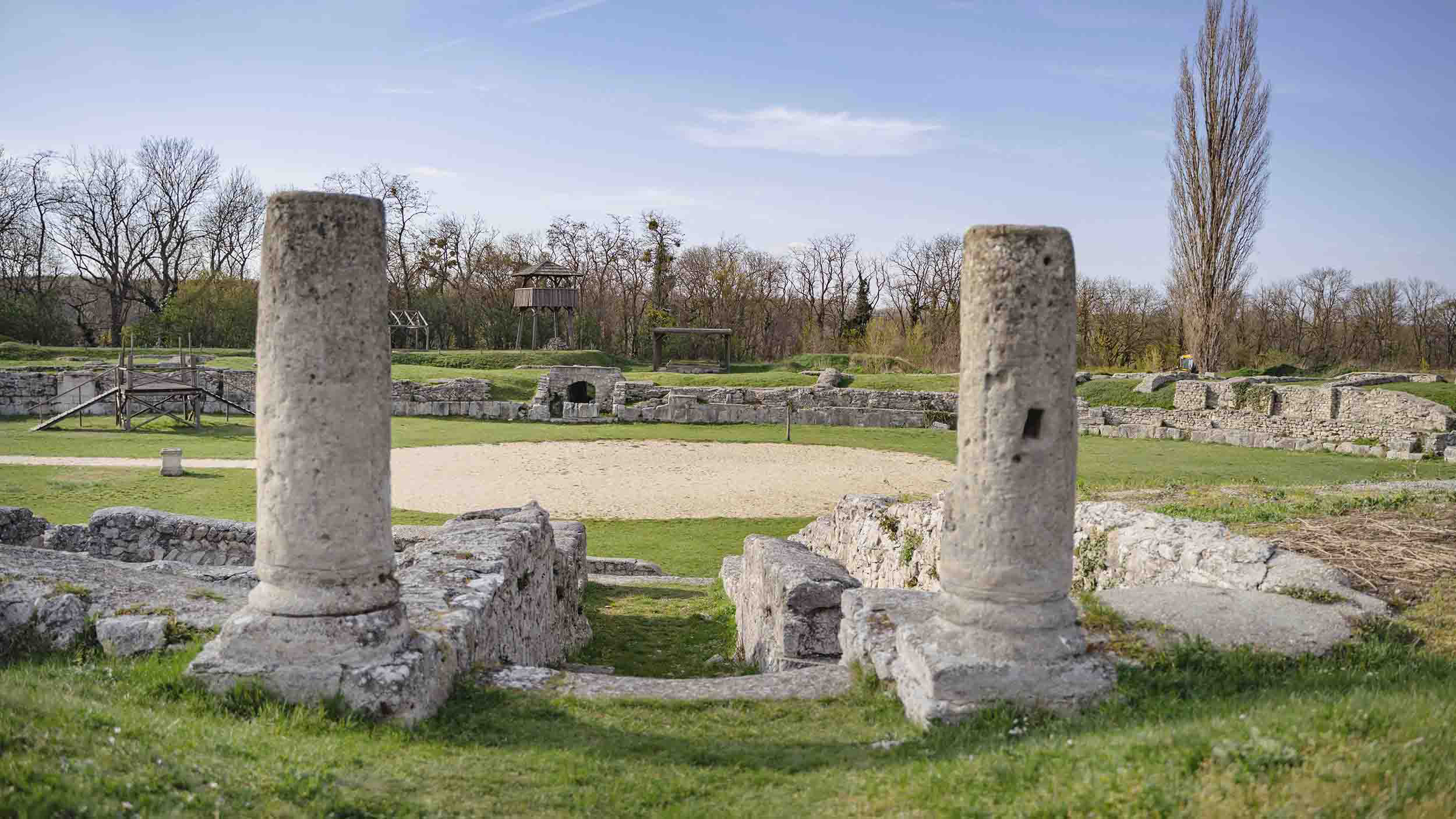 Amphitheater Militärstadt Überreste in Carnuntum.