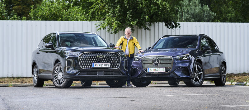 Chery Tiggo 9 und Mercedes-Benz GLC 400 EQ