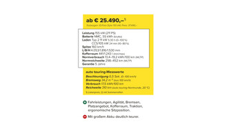 Datenblatt zum VW ID. Polo Style mit Preisen, technischen Daten und Testbewertung. Leistung: 155 kW, Batterie: 55 kWh brutto. Im auto touring-Test: 17,5 kWh/100 km Verbrauch und 310 km Reichweite bei 20 °C. Listenpreis ab 25.490 Euro, Testwagen 37.490 Euro.