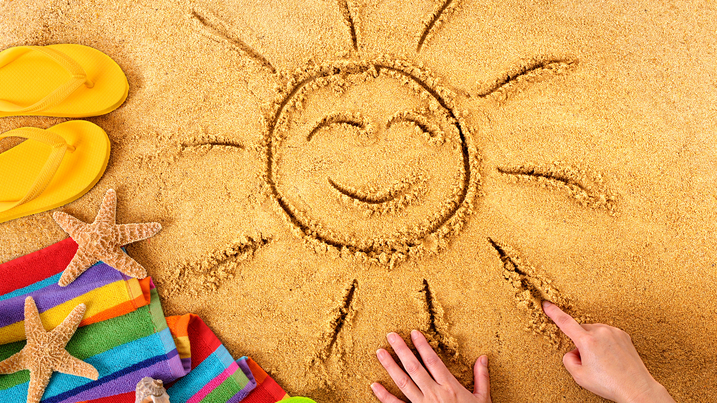 Summer beach smiling face sun