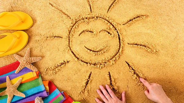 Summer beach smiling face sun