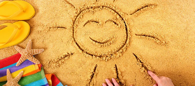 Summer beach smiling face sun