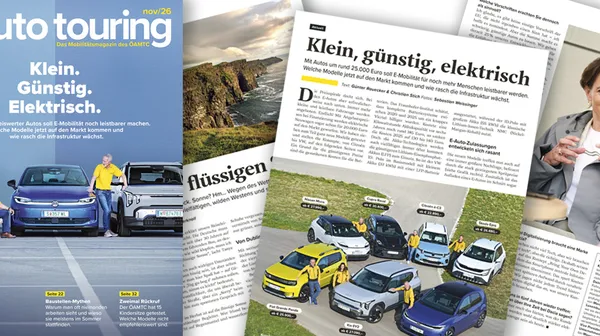 November 2026 Ausgabe des auto touring mit einer Collage aus Seiten.
