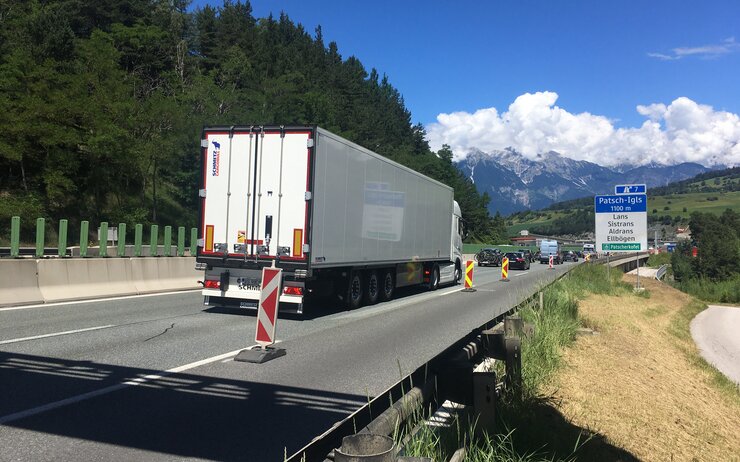 Stau auf der Brenner Autobahn