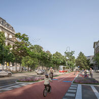 Das Rendering des ÖAMTC-Projektes "Platz für alle am Ring" zeigt eine ideale Verkehrslösung für den Ringbereich der Mölker Bastei / des Universtitätsrings