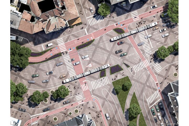 Das Rendering des ÖAMTC-Projektes "Platz für alle am Ring" zeigt eine ideale Verkehrslösung für den Ringbereich des Schwarzenbergplatzes