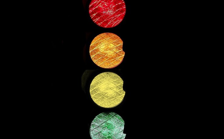 Sicherheitsstufen Die Sicherheitsstufen werden durch ein Ampelsystem mit Grün, Gelb, Orange und Rot dargestellt