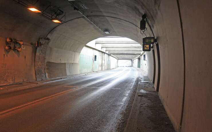 Tunnel Voitsberg kurz vor der Ausfahrt Richtung Graz