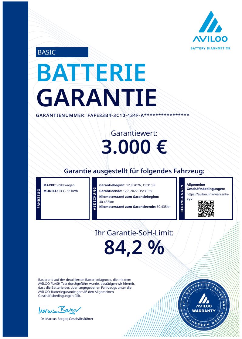 Beispiel Batterie-Garantie