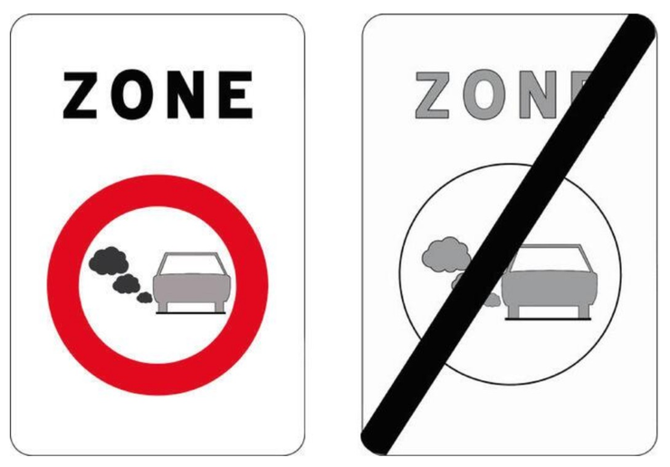 Belgien Verkehrszeichen: Grenzen der Umweltzonen